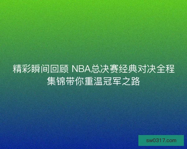 精彩瞬间回顾 NBA总决赛经典对决全程集锦带你重温冠军之路