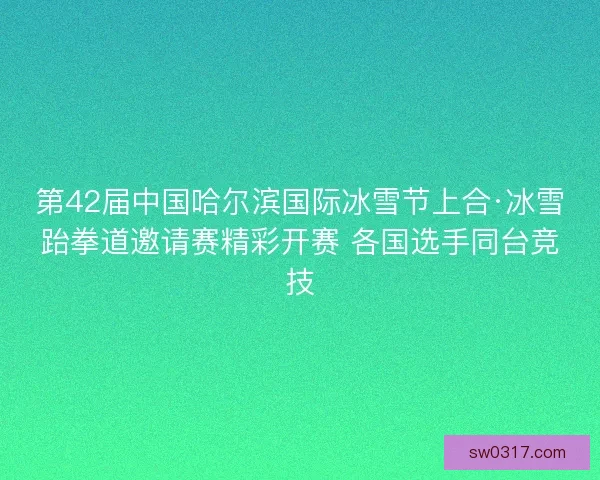第42届中国哈尔滨国际冰雪节上合·冰雪跆拳道邀请赛精彩开赛 各国选手同台竞技